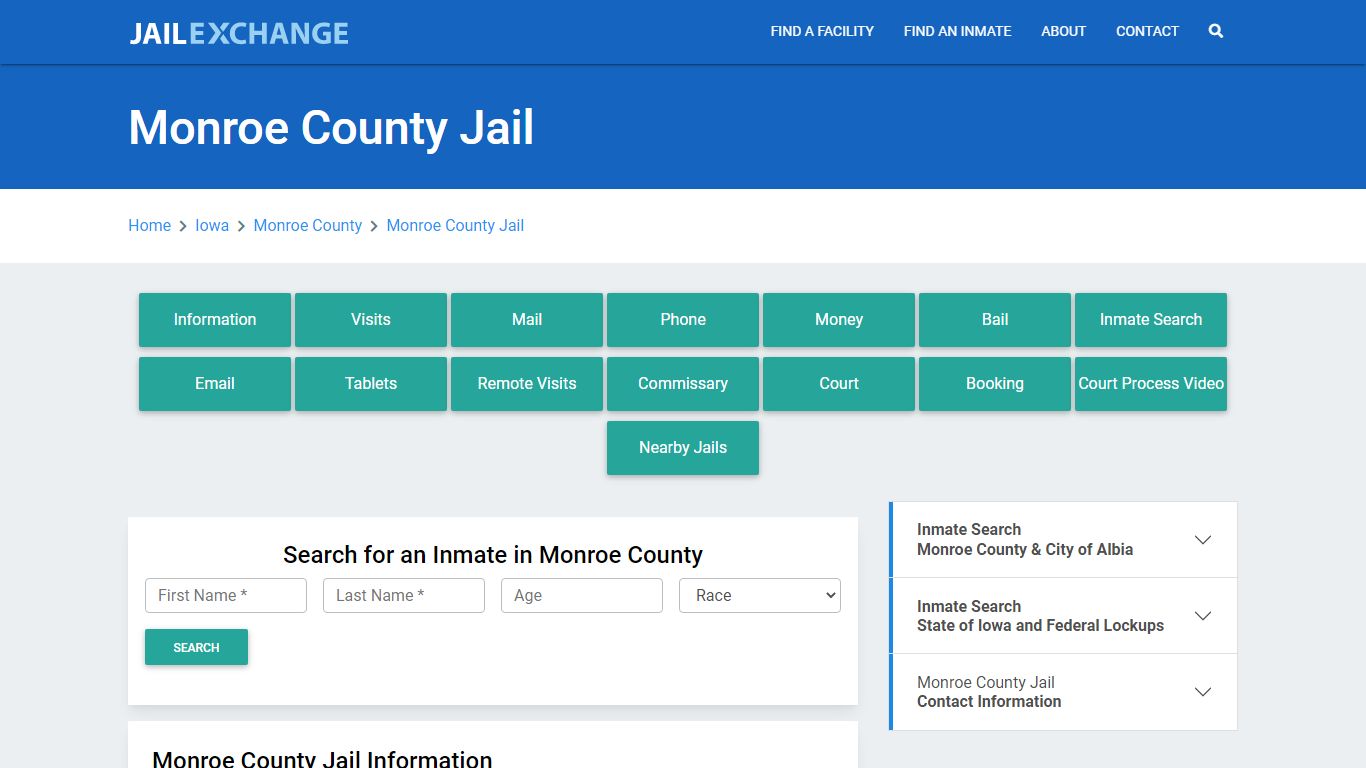 Monroe County Jail Roster Lookup, IA, Inmate Search