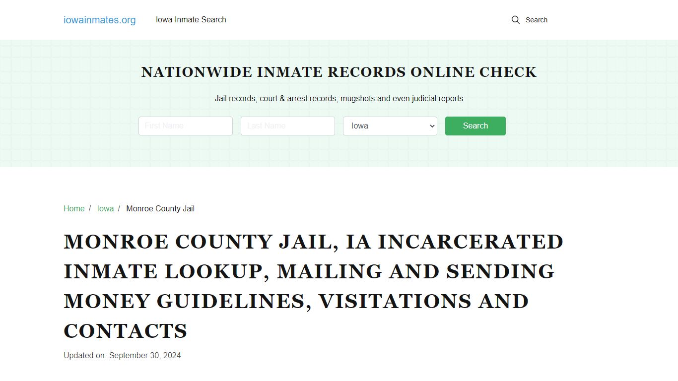 Monroe County Jail, IA: Find an Inmate, Visitation & Contact Info